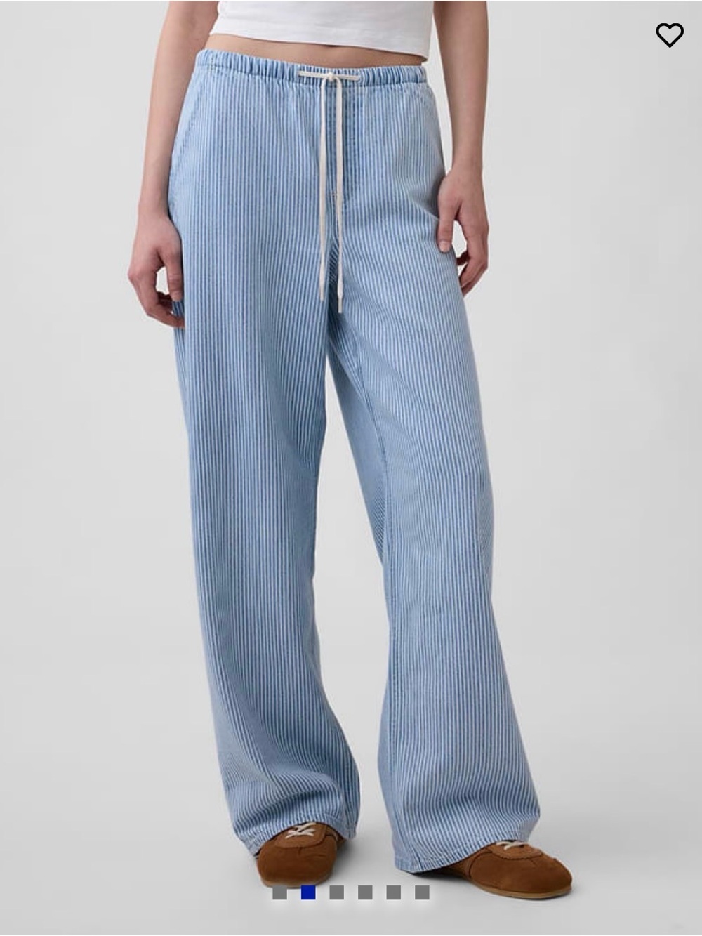 GAP Light Blue Ribbed Wide Leg Jeans